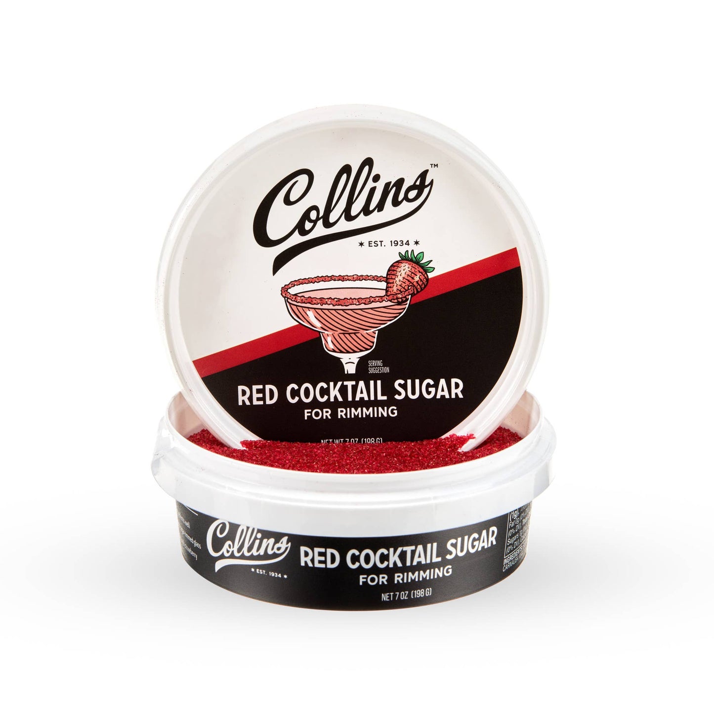 Red Glass Rimming Cocktail Sugar - Collins - 7 oz