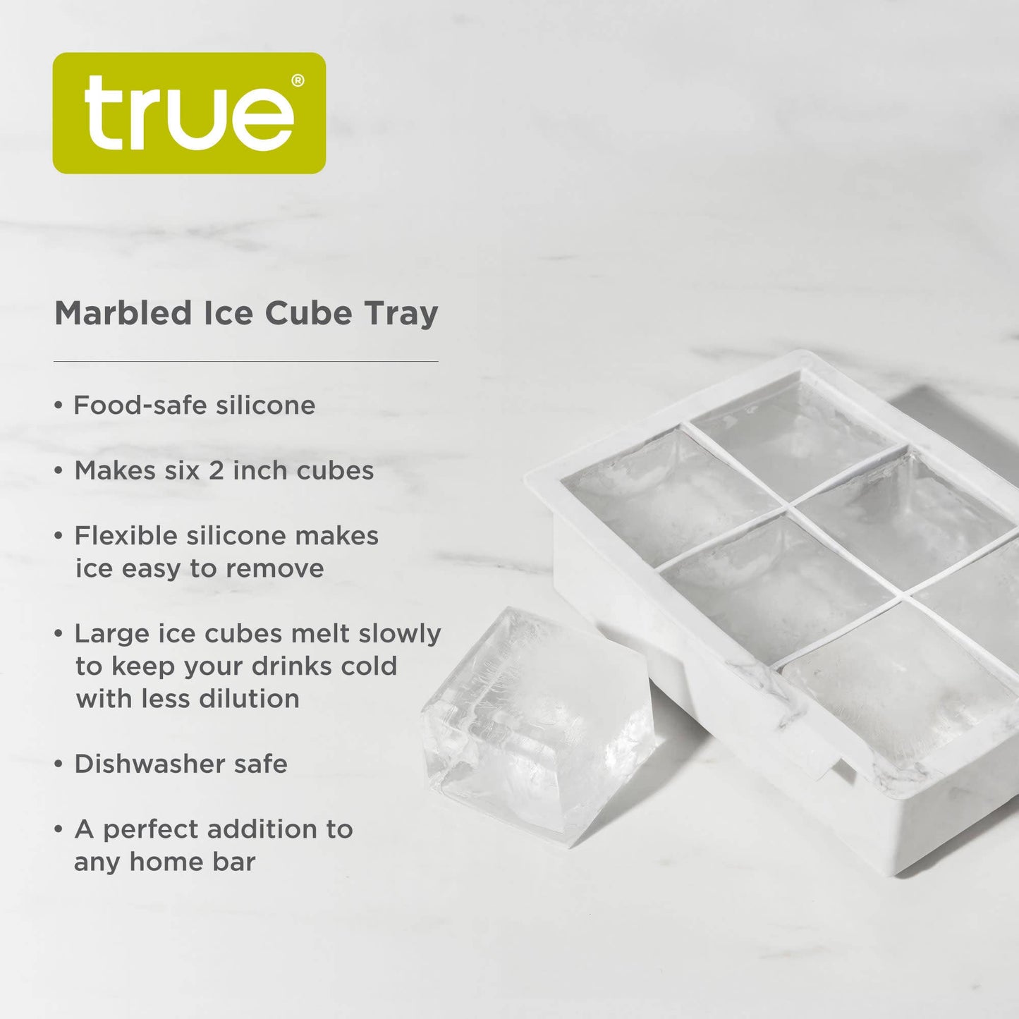 Marbled Silicone 2-inch Ice Cube Tray - TRUE