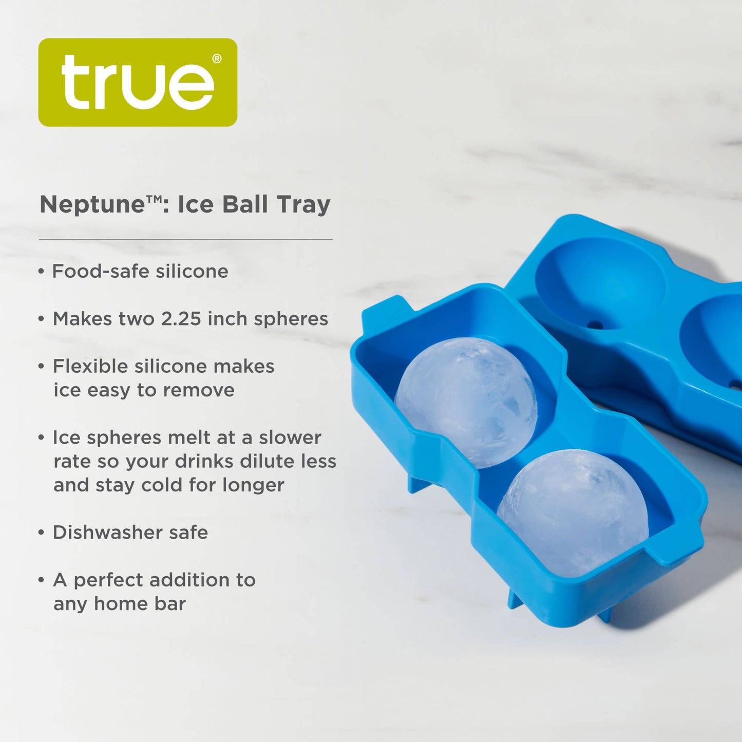 Neptune Silicone 2.25 in. Ice Cube Spheres Mold - TRUE