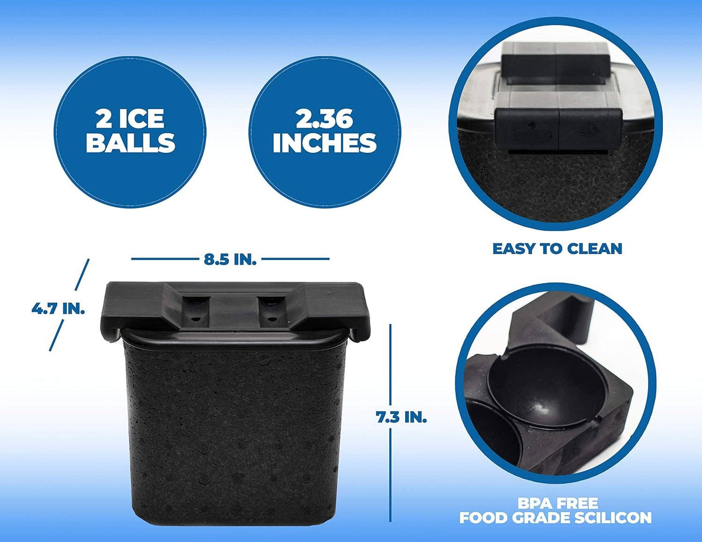 Premium Round Ice Cube Mold - Lemonsoda - 2 Cubes