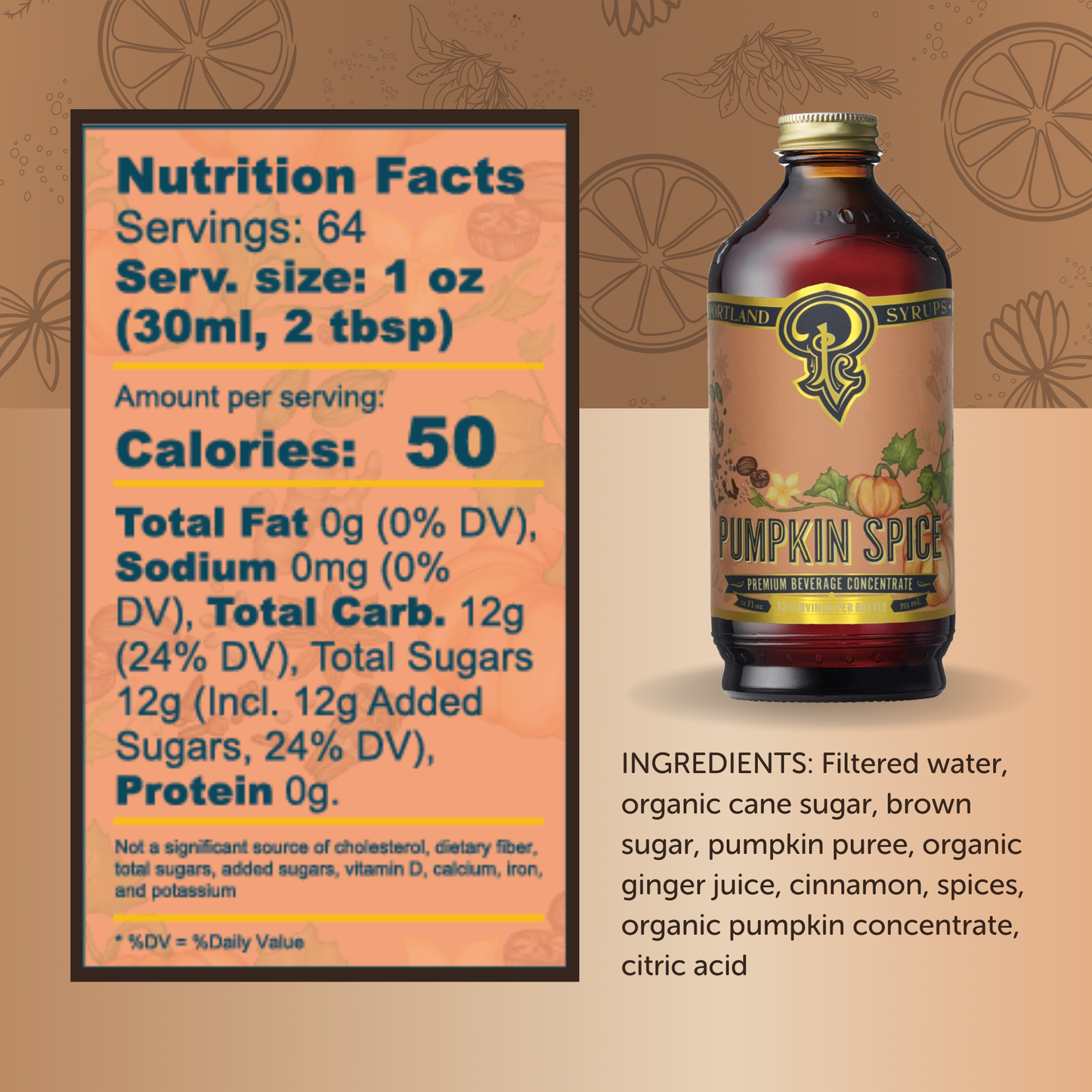 Pumpkin Spice Syrup - Portland Syrups - 12 oz