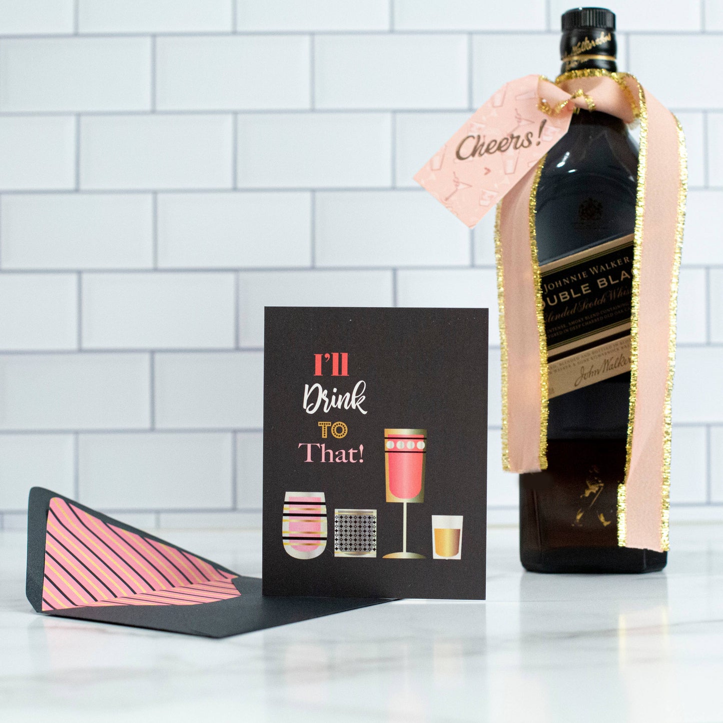 I'll Drink To That Pink Vintage Cocktail Greeting Card - Mod Lounge Paper Company