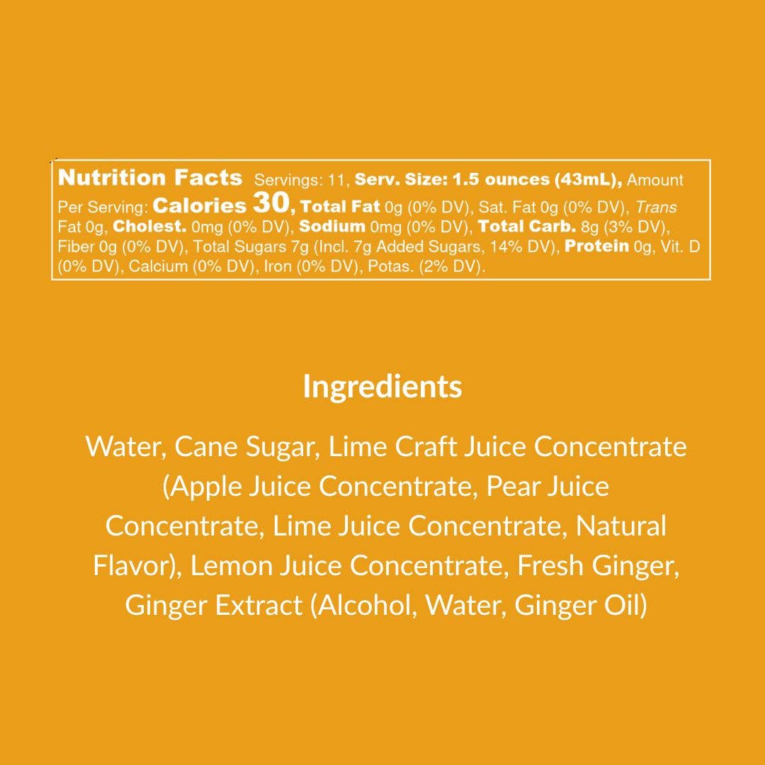 Moscow Mule (Ginger & Lime) Natural Cocktail and Mocktail Mixer - Wodd Stove Kitchen - 16 fl oz