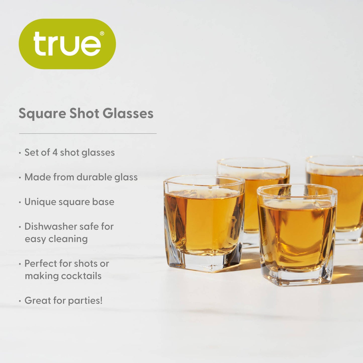 Square Shot Glass - TRUE - Set of 4