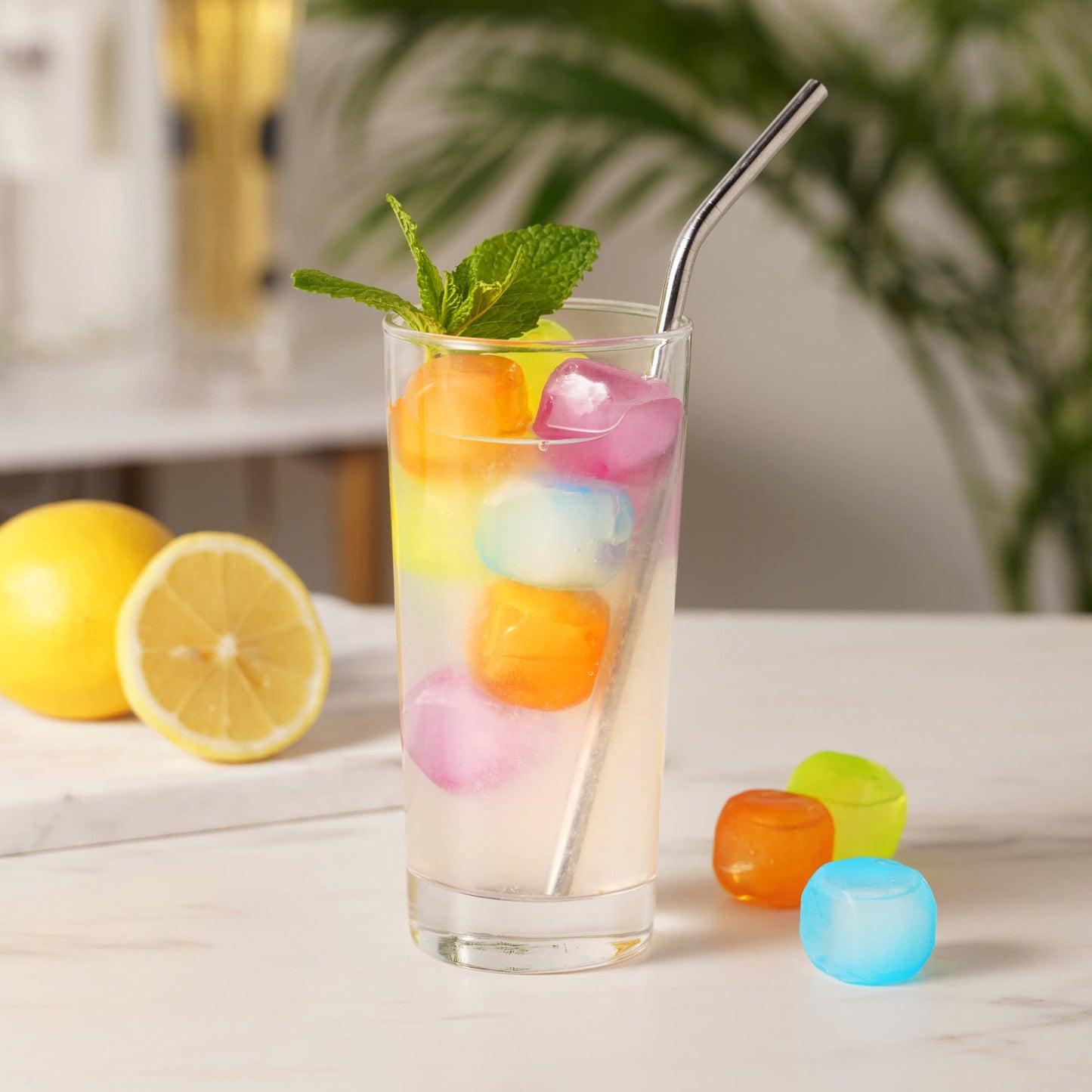 Chill Reusable Plastic Ice Cubes - TRUE - Asst Colors Pack of 16