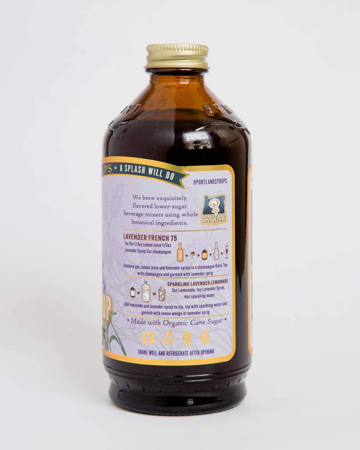 Lavender Syrup 12oz - cocktail / mocktail beverage mixer - Portland Syrups