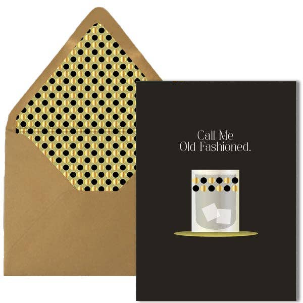 Call Me Old Fashioned Cocktail Everyday Greeting Card - Mod Lounge Paper Company