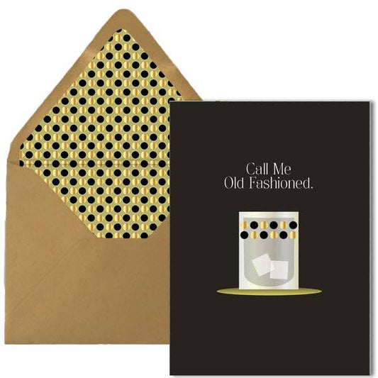 Call Me Old Fashioned Cocktail Everyday Greeting Card - Mod Lounge Paper Company