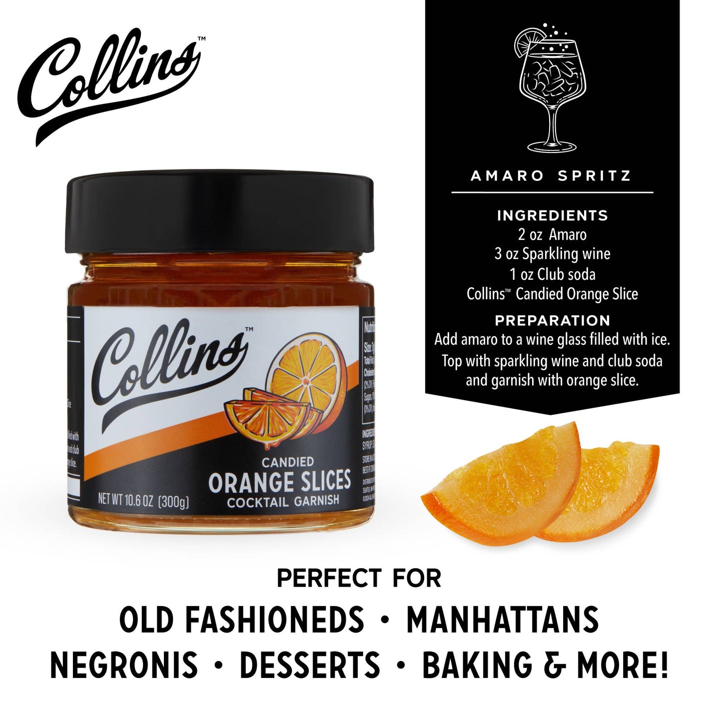 Candied Orange Slices in Syrup - Collins - 10.6 oz