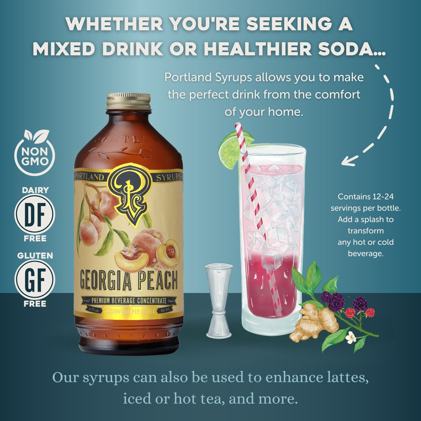 Georgia Peach Syrup - Portland Syrups - 12oz