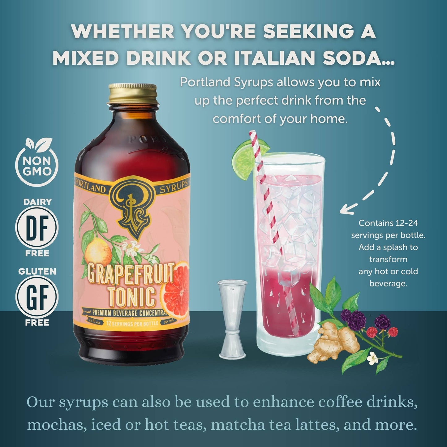 Grapefruit Tonic - Portland Syrups - 12oz