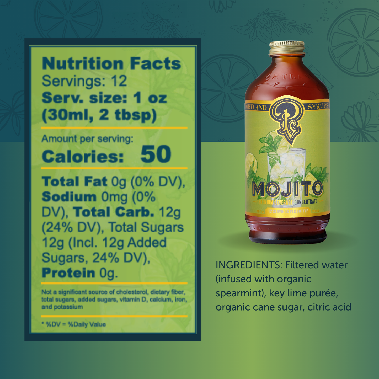 Mojito Syrup - Portland Syrups - 12oz