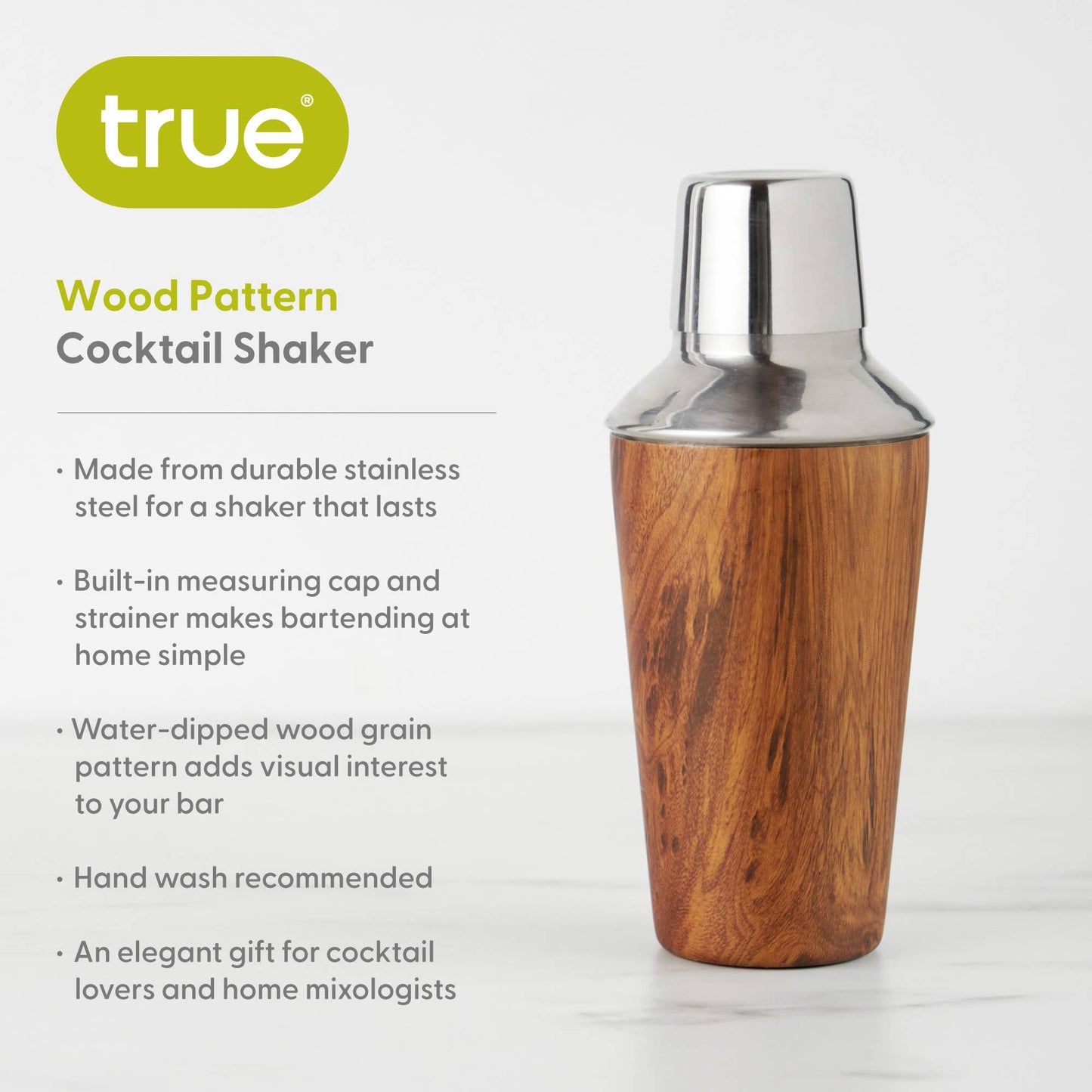 Wood Pattern 20 oz Cocktail Shaker - TRUE