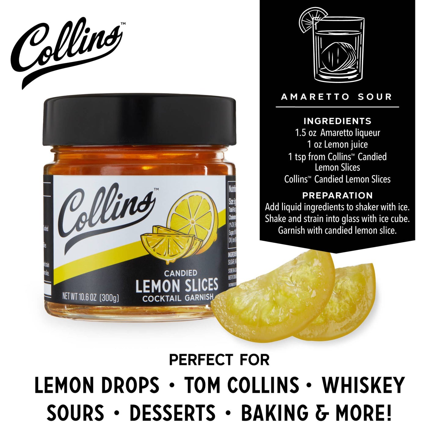 Candied Lemon Slices in Syrup - Collins - 10.6 oz