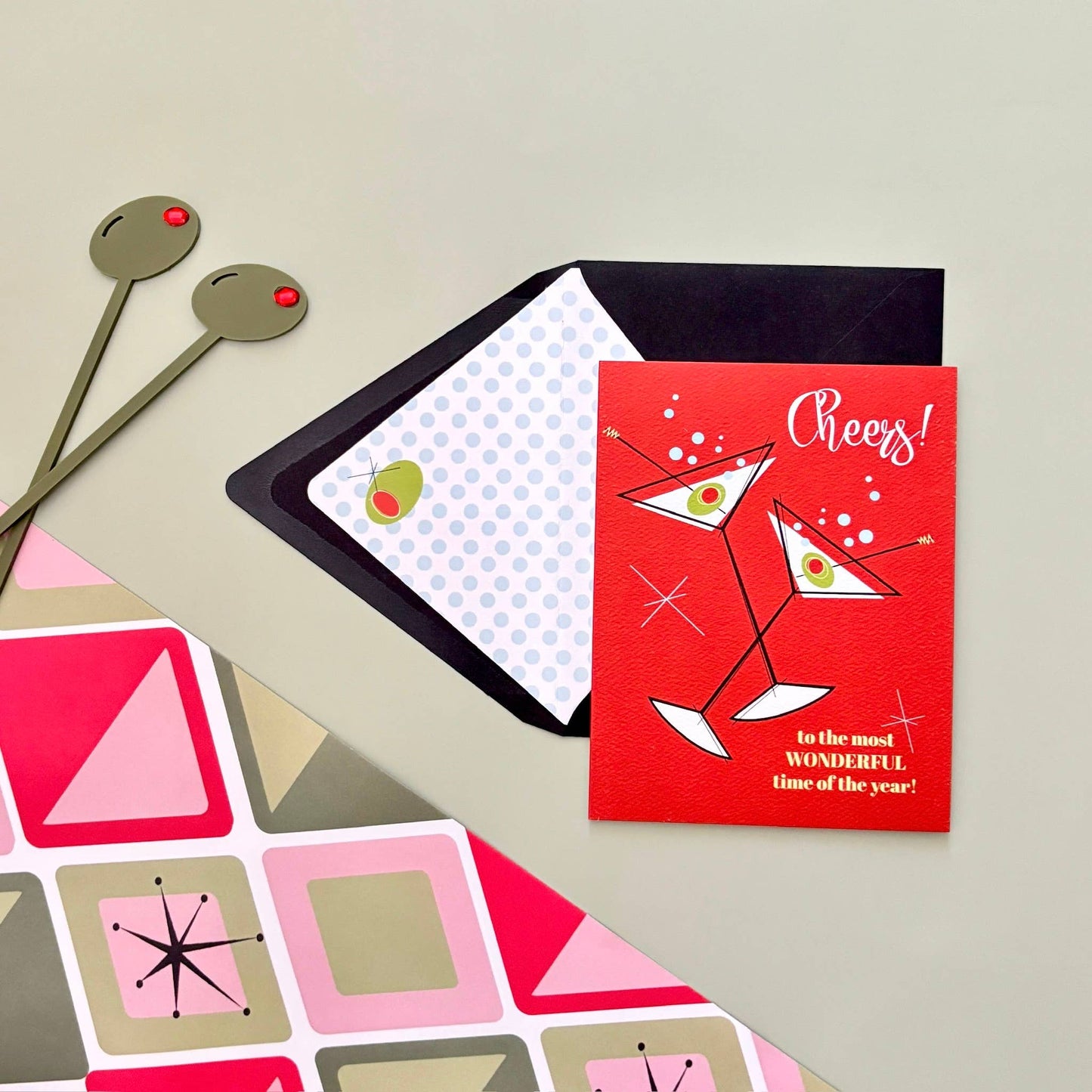 Martini Cheers Most Wonderful Time of the Year - Mod Lounge Paper Company