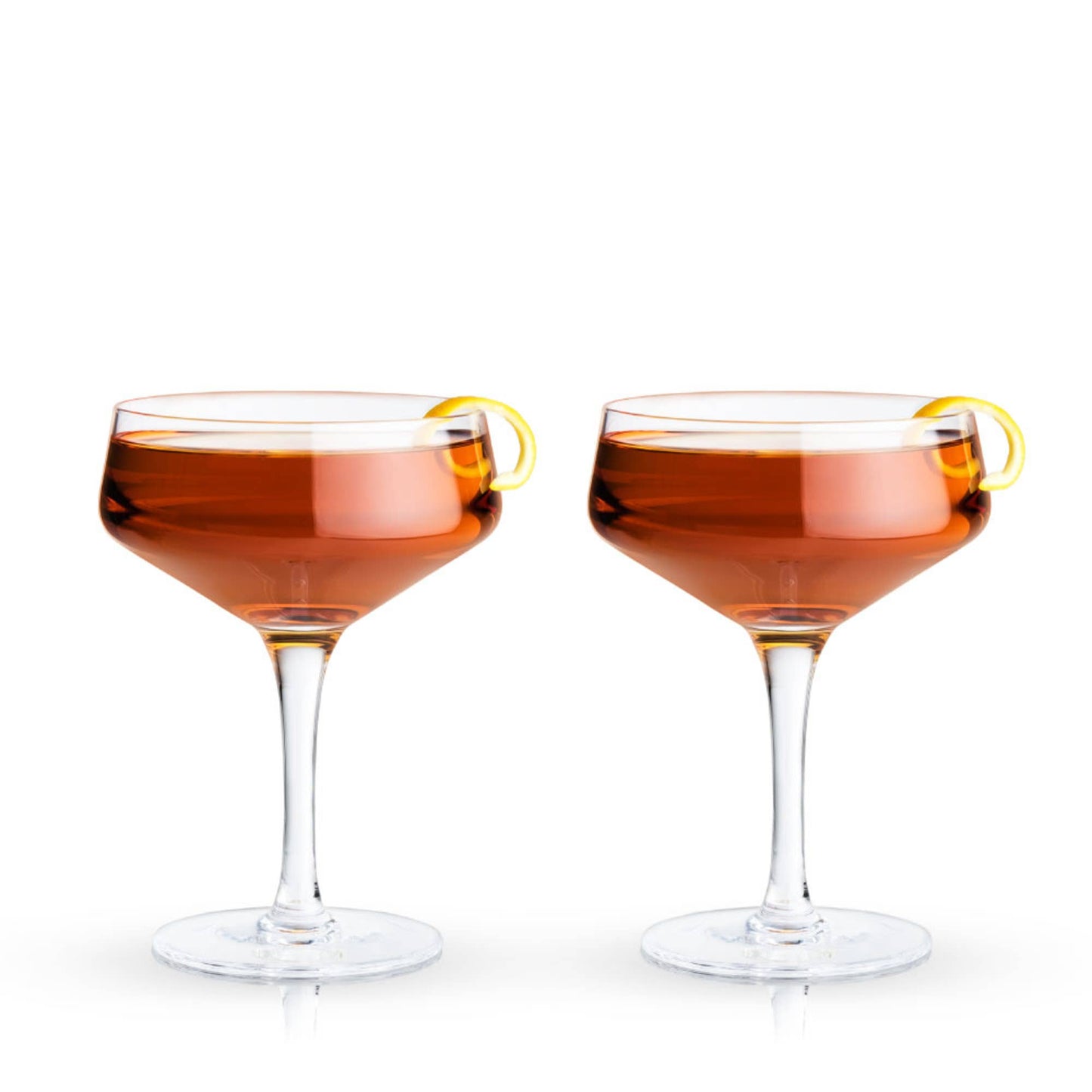 Raye™ Angled Crystal Coupe Glasses - Viski -Set of 2