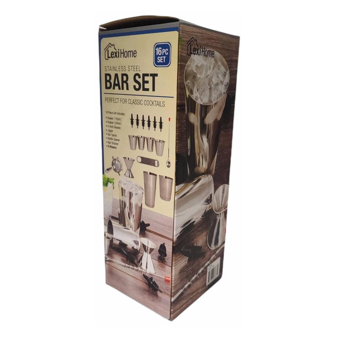Classic 16 Piece Mixing Bar Set with Essential Barware Tools - Lexi Home
