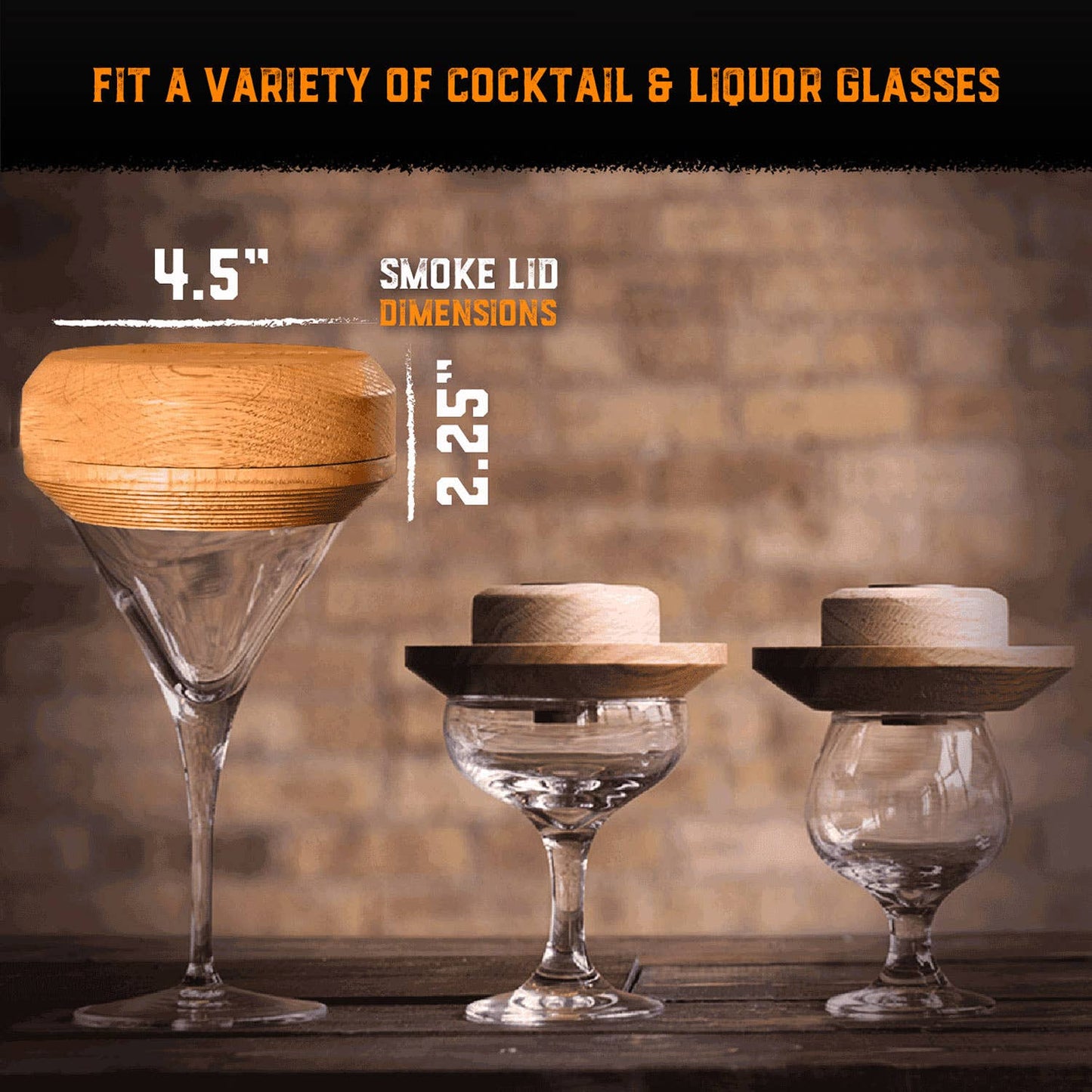 Smoke Lid Kit - A Cocktail Smoker Kit (No Butane) - Aged & Charred