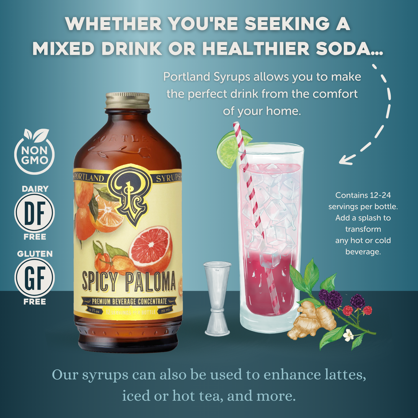 Spicy Paloma Syrup - Portland Syrups - 12oz