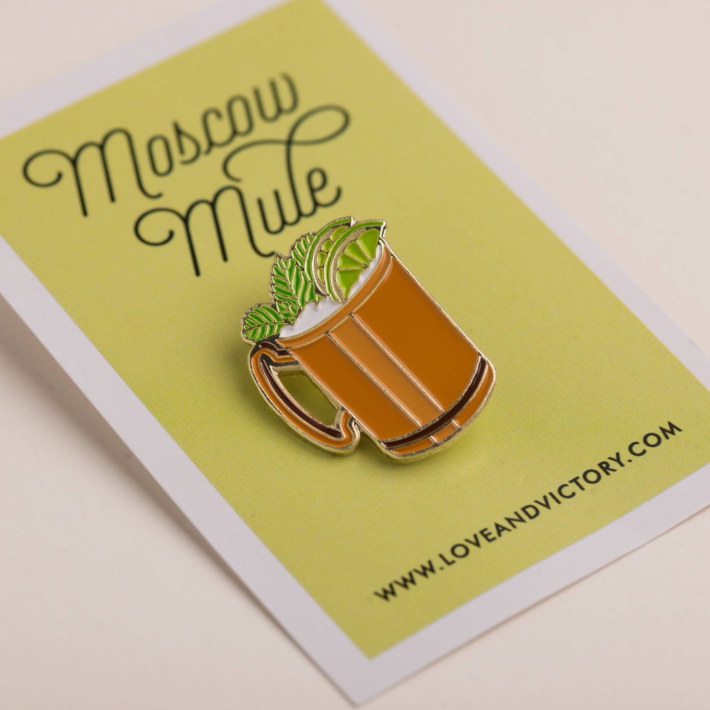 Moscow Mule Cocktail Pin - Love & Victory