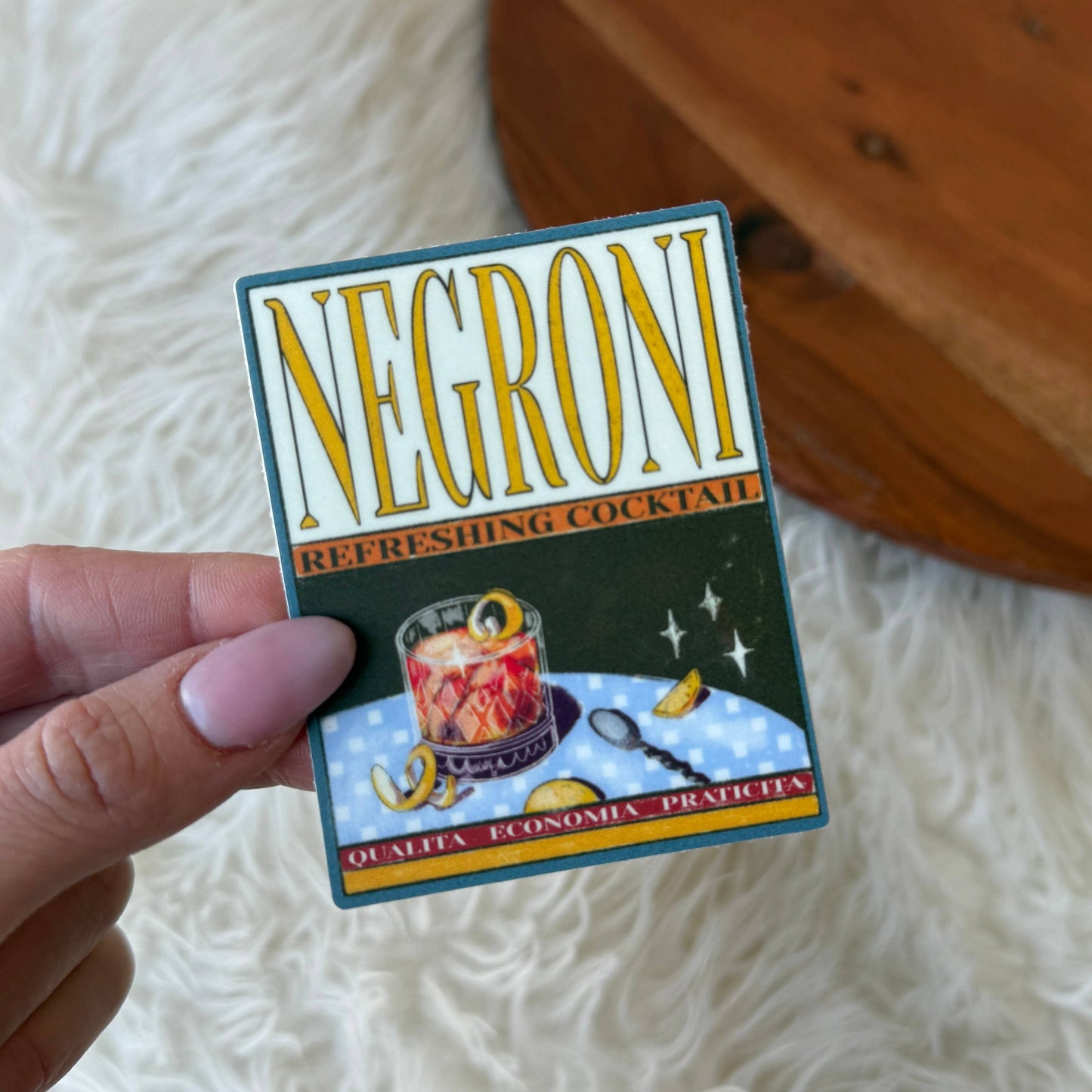 Negroni Vintage Poster Cocktail Sticker - Big Moods