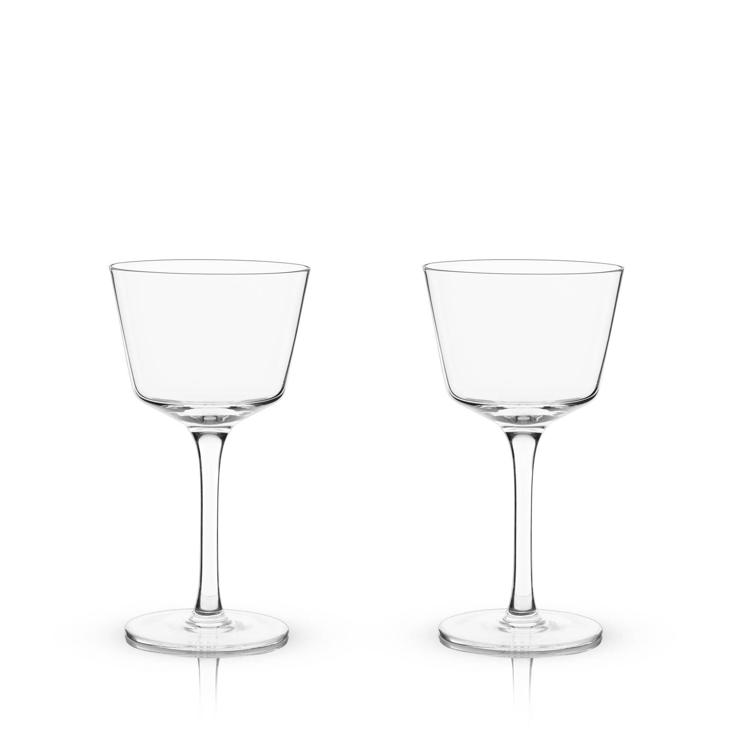 Raye™ Angled Crystal Nick and Nora Glasses - Viski - Set of 2