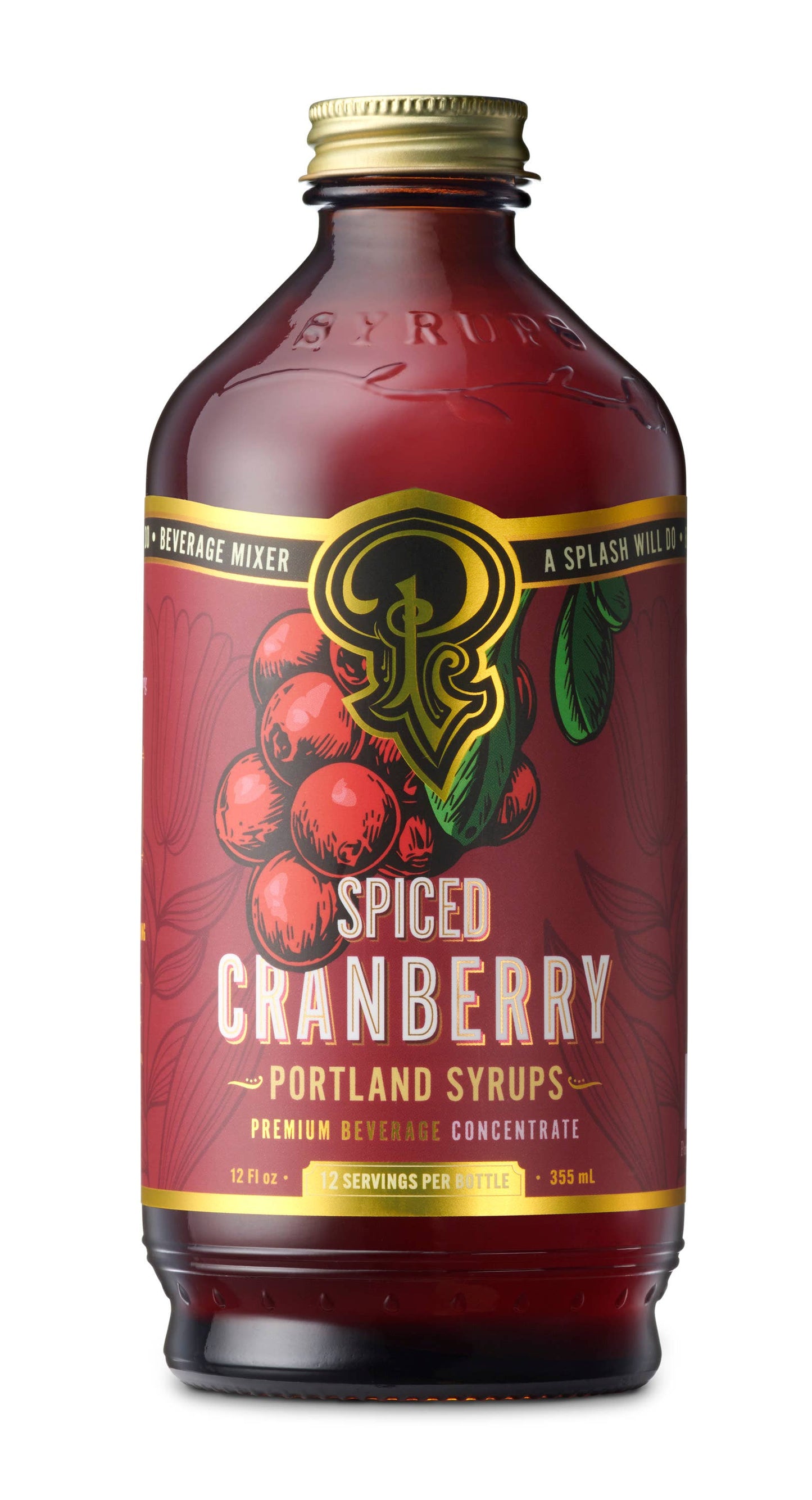 Spiced Cranberry Syrup - Portland Syrups - 12oz