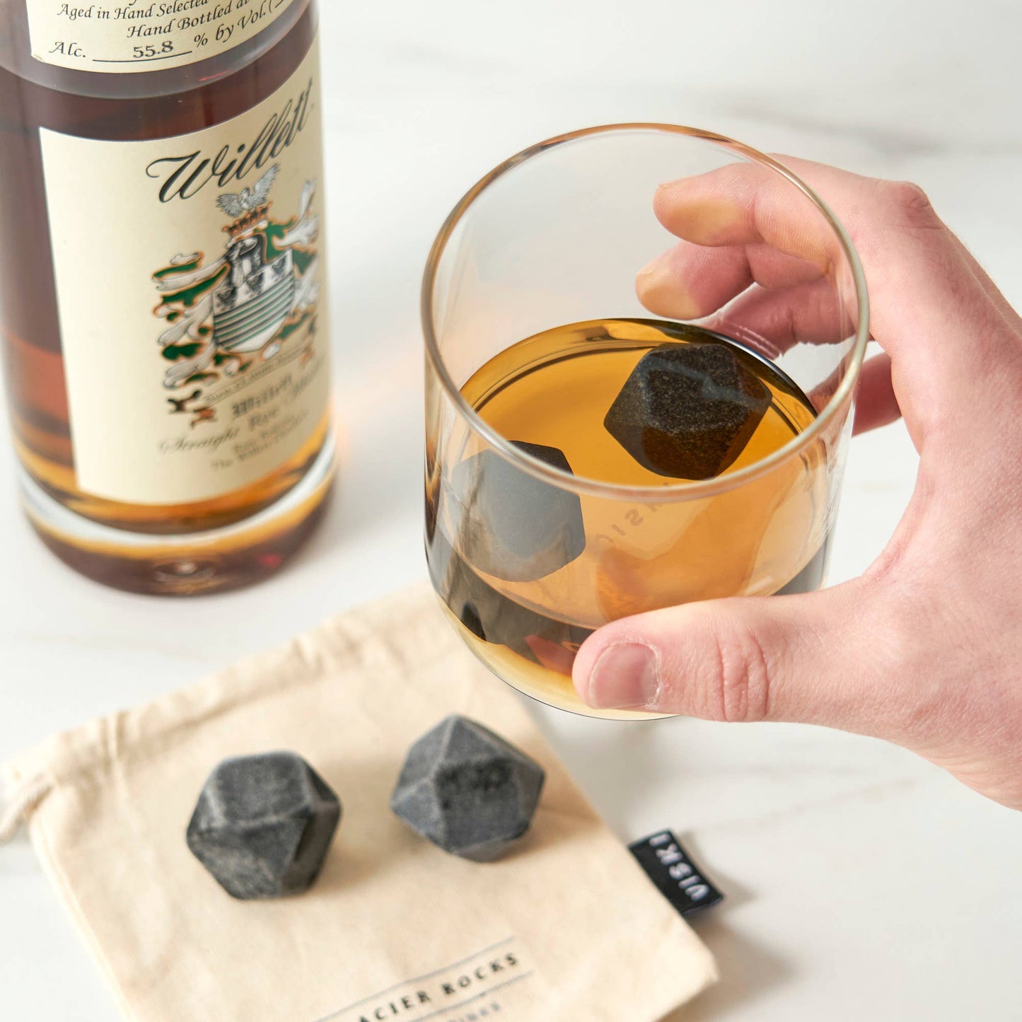 Glacier Rocks® Hexagonal Basalt Rock Ice Stones - Viski -Set of 4