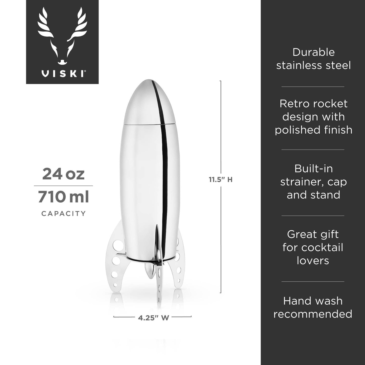 Irving™ Stainless Steel Rocket Cocktail Shaker - Viski