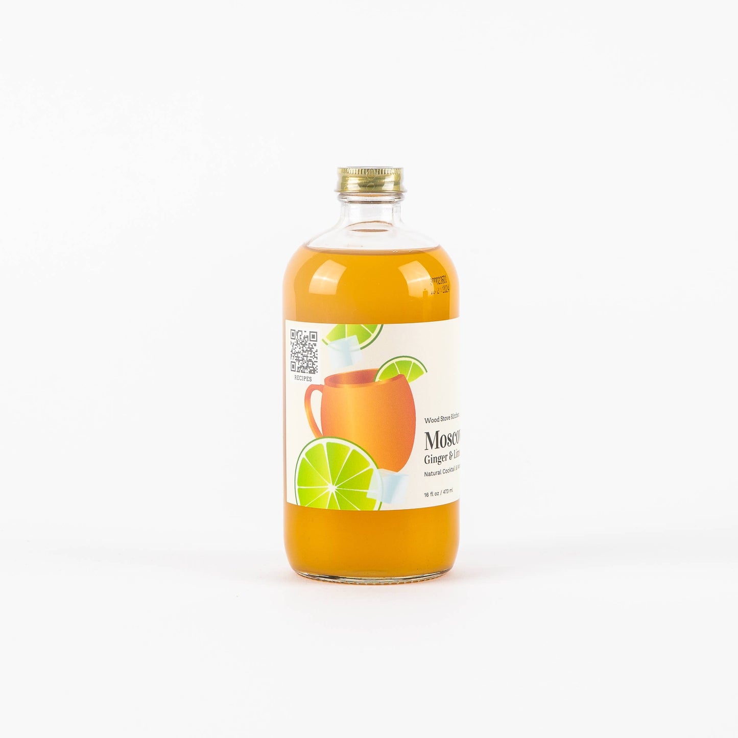 Moscow Mule (Ginger & Lime) Natural Cocktail and Mocktail Mixer - Wodd Stove Kitchen - 16 fl oz