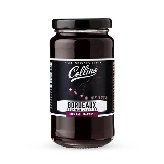 Bordeaux Stemmed Dark Cherries Cocktail Garnish - Collins - 10 oz