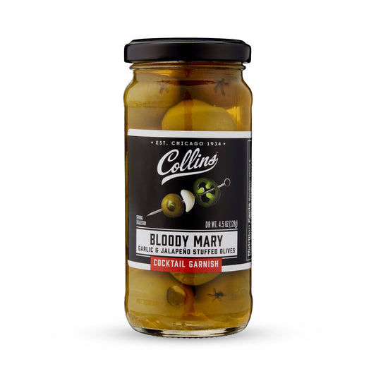 Gourmet Jalapeno and Garlic Stuffed Cocktail Olives - Collins - 4.5 oz