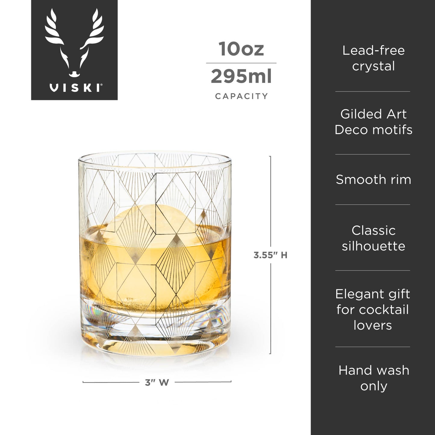 Metropolis Deco Crystal Tumbler - Viski