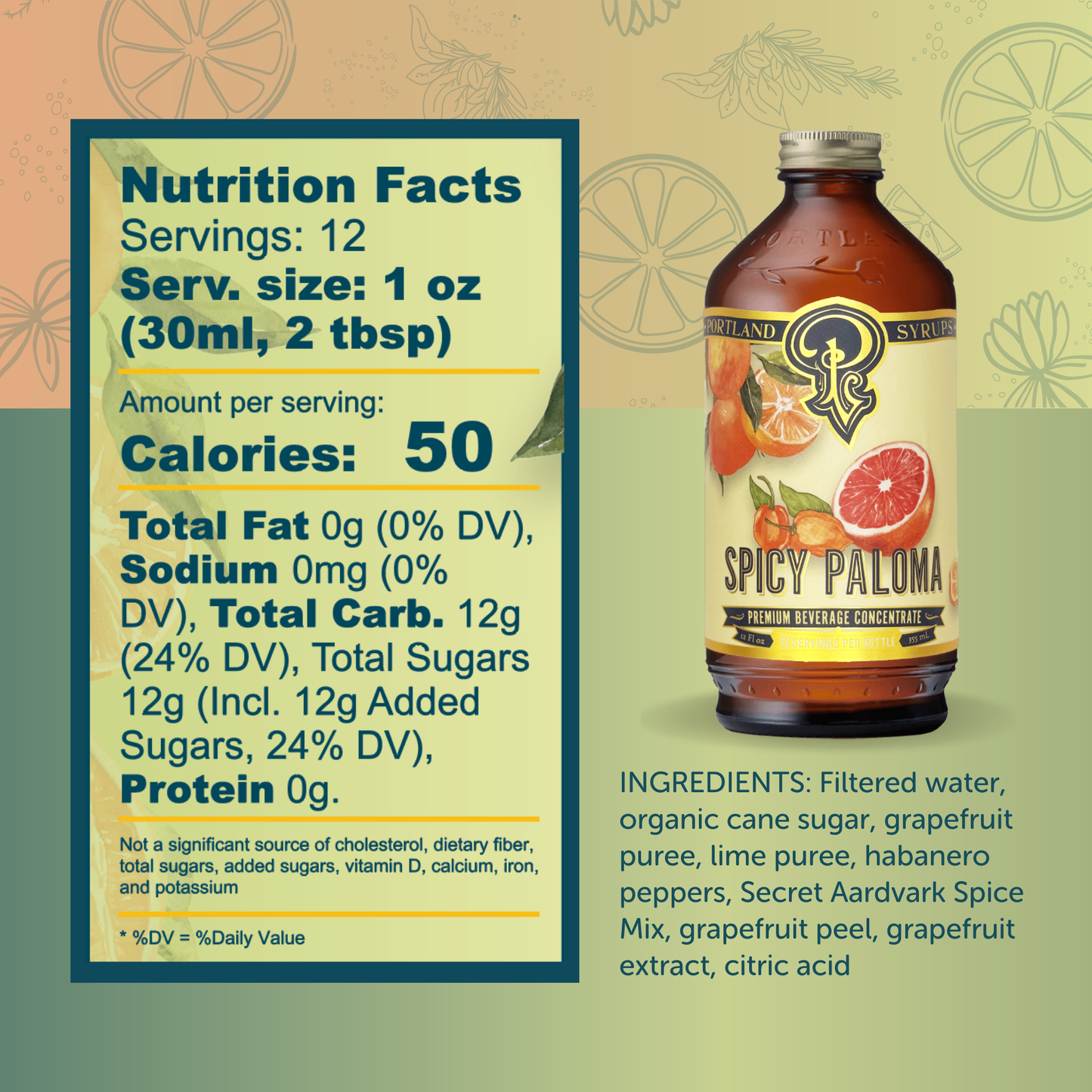 Spicy Paloma Syrup - Portland Syrups - 12oz