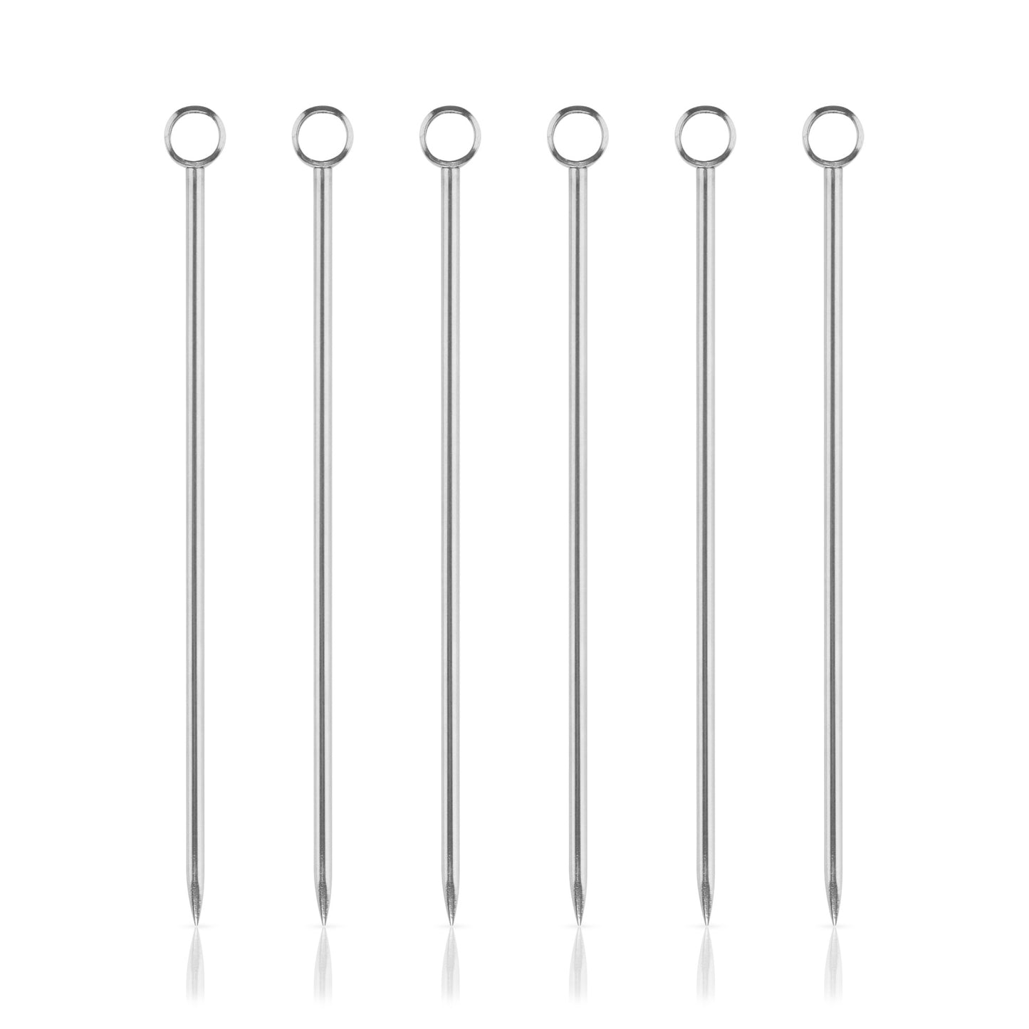 Harrison Reusable Stainless Steel Cocktail Picks - Viski - Set of 6